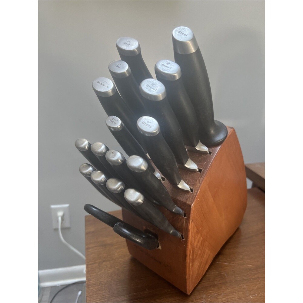 Calphalon Contemporary Cutlery Knives Knife Set Piece Stainless Steel With Block